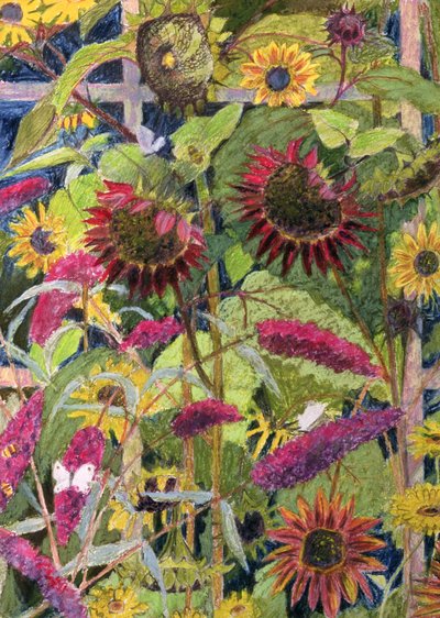 Flores do Sol (óleo e pastel sobre papel) de Rosalie Bullock